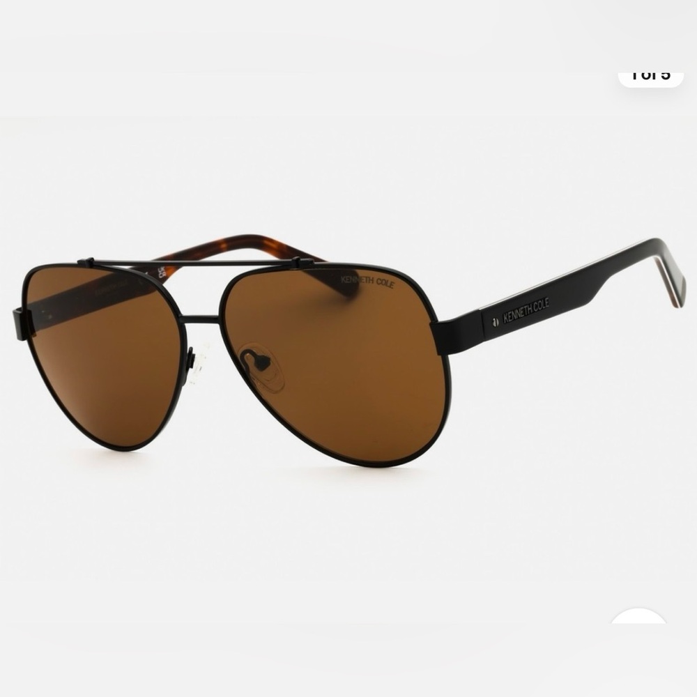 Kenneth Cole New York Men's Sunglasses Shiny Black Full Rim Frame KC00034 01E